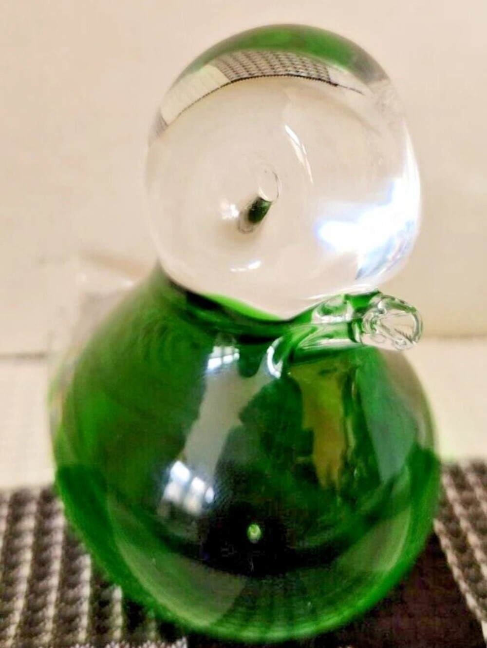 Vintage Eneryda Sweden 4" Green Art Glass Bird Figurine MCM Paperweight Cased - Picture 7 of 11